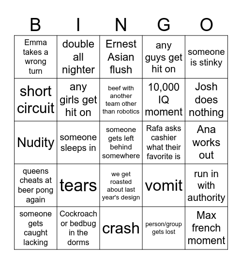 MAD 2026 BINGO Card