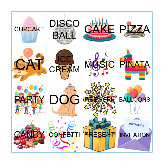 Let the Party Begin BINGO! Bingo Card