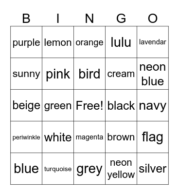 Sticky Food Bingo Card