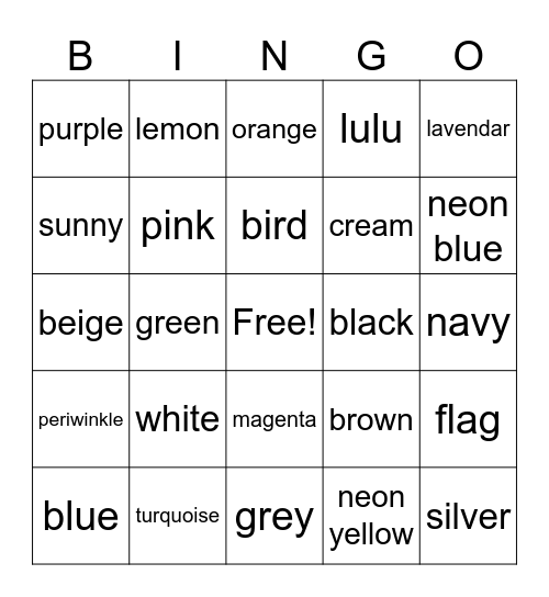 Sticky Food Bingo Card