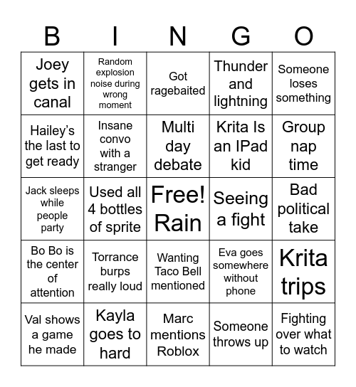 Ocean City Bingo Card