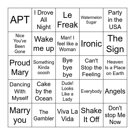 Disco Bingo 1 Bingo Card