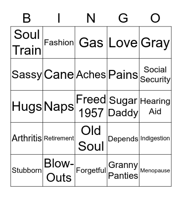 Cassandra's Over the Hill 60th Bingo Card