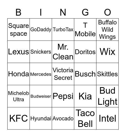 Bhalla Commercial Bingo Card