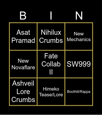 4.3 Livestream Bingo Card