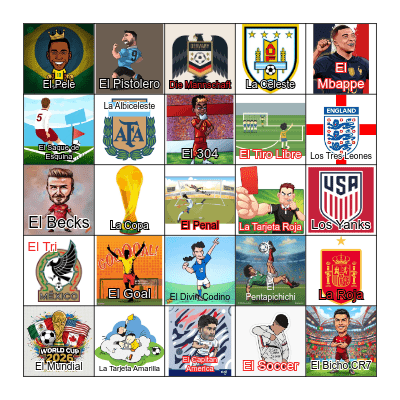 Loteria Mundial Bingo Card