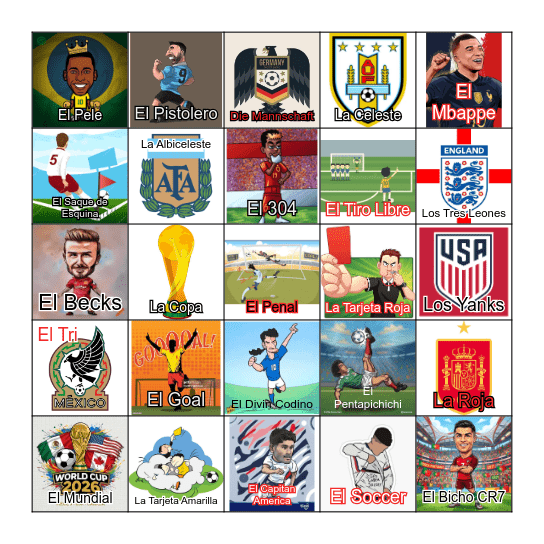 Loteria Mundial Bingo Card