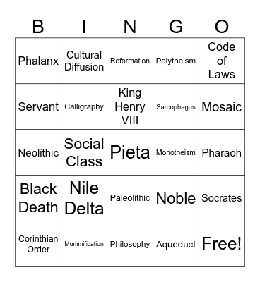 Cadman S.S. Bingo Card