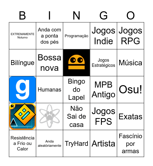 Bingo do Lapel Bingo Card