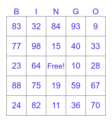 LOCK IN BINGO Card