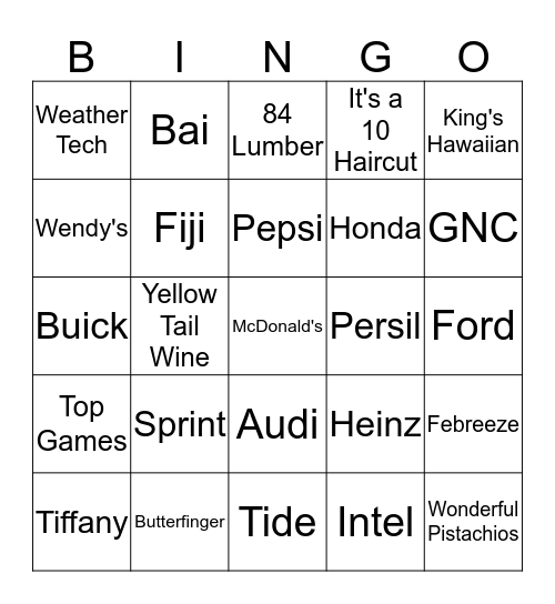 Bhalla Commercial Bingo Card