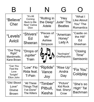 Mixtape Bingo Card