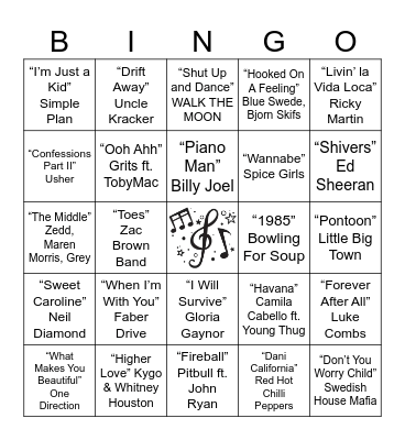 Mixtape Vol. 2 Bingo Card