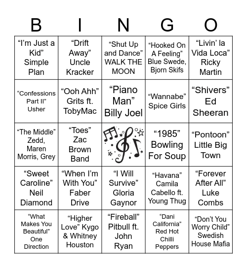 Mixtape Vol. 2 Bingo Card