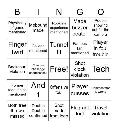 Liberty vs Valkyries Bingo Card