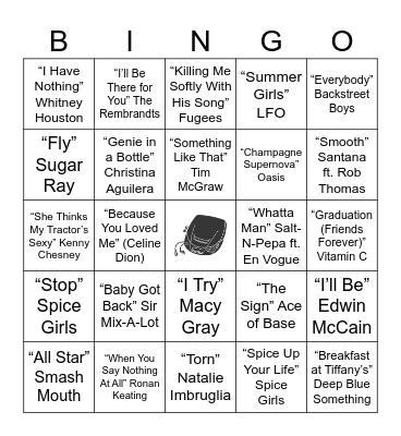 '90s babies Bingo Card