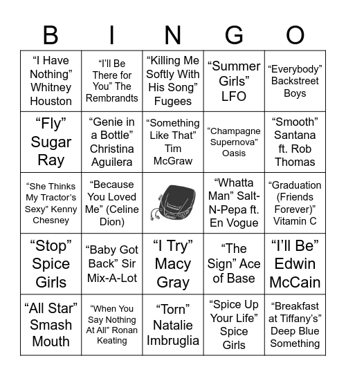 '90s babies Bingo Card