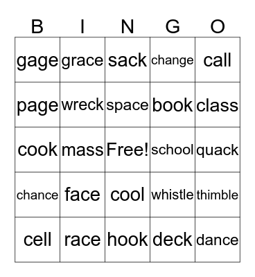 Sight Word  Bingo Card