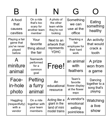 Take a PHOTO WITH / OF... Bingo Card