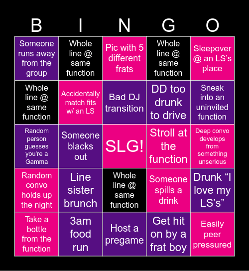 SLG Neo Summer Bingo Card