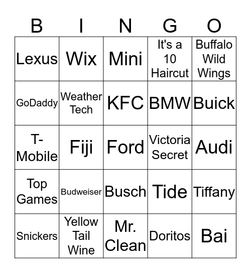 Bhalla Commercial Bingo Card