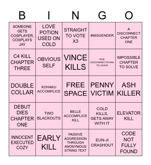 JESSY'S #44TH SESSION BINGO PREDICTIONS Bingo Card