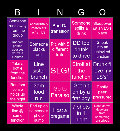 SLG Neo Summer Bingo Card