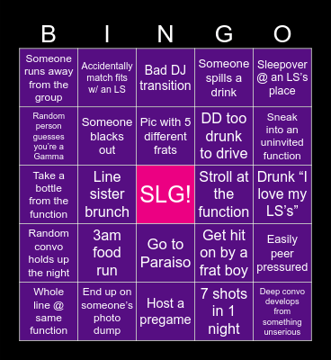 SLG Neo Summer Bingo Card