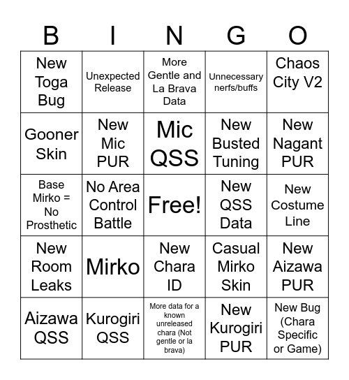s17 Bingo Card
