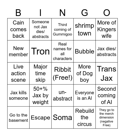 ADC9-CROW Bingo Card