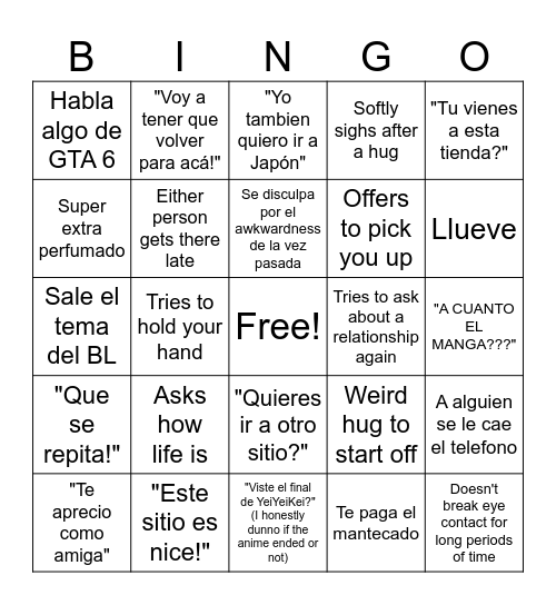 Espriquiti Espruti Bingo Card
