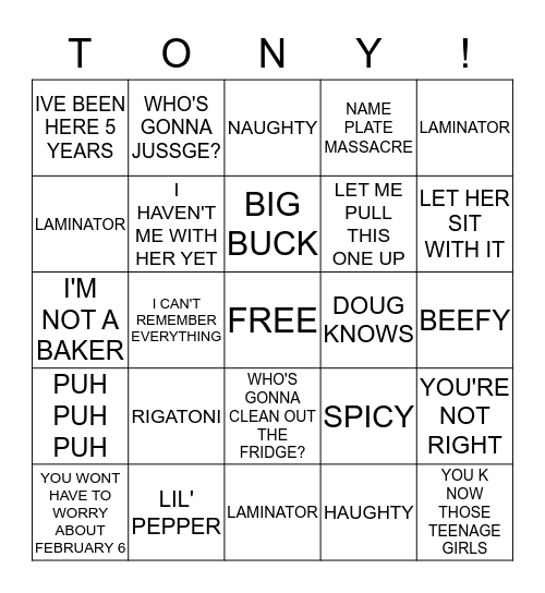 GOODBYE BINGO Card