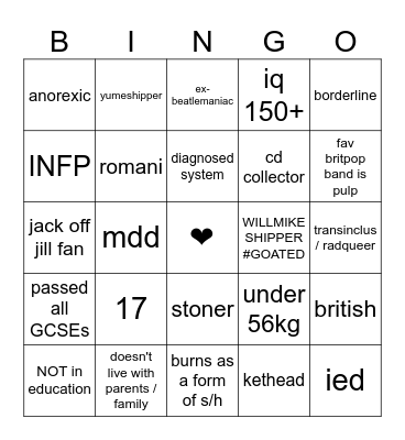 LONDON'S BINGO Card