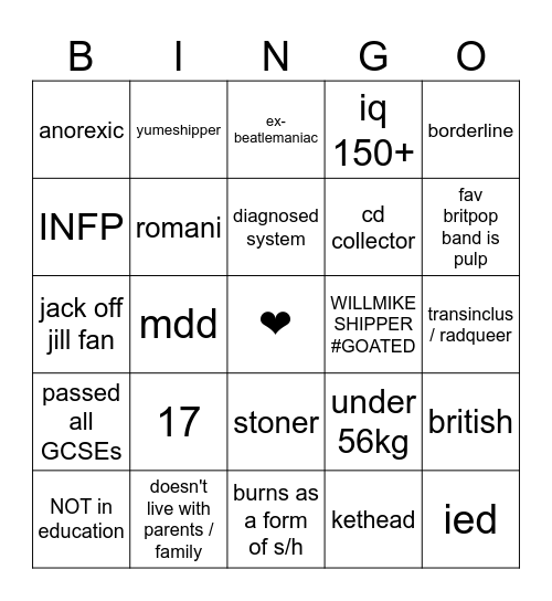 LONDON'S BINGO Card
