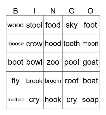 River Phonics Review Bingo Card