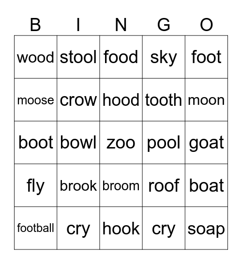 River Phonics Review Bingo Card