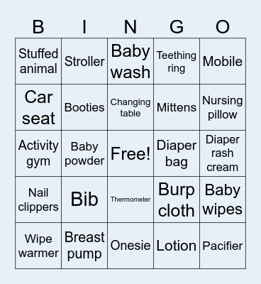Bingo for Baby Noah Bingo Card