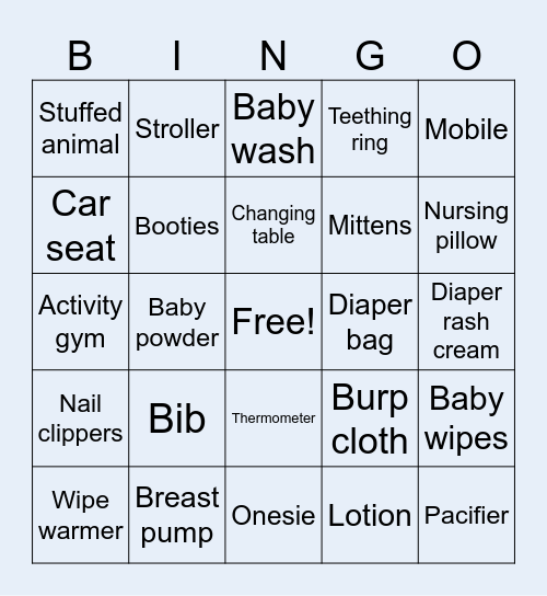 Bingo for Baby Noah Bingo Card