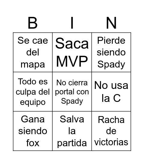 Marvel Rivals Bingo Card