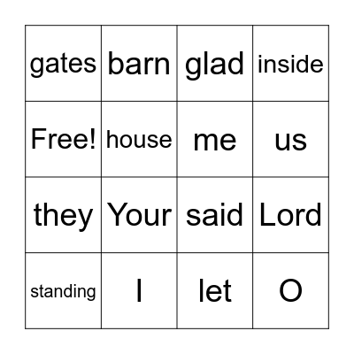 Psalm 122:1-2 Bingo Card