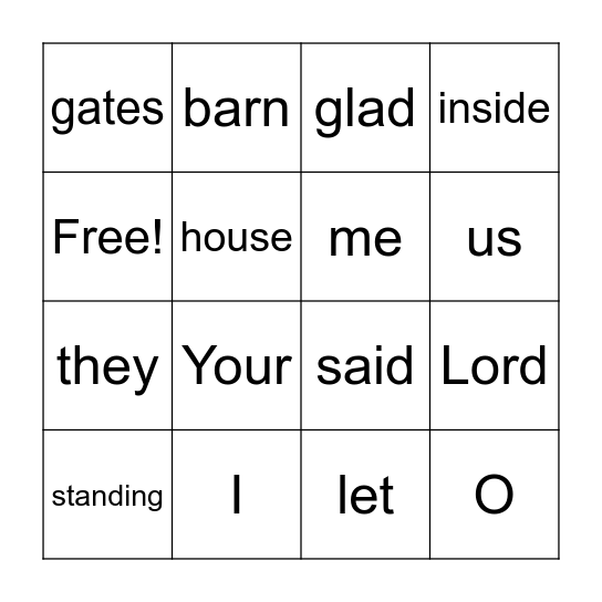 Psalm 122:1-2 Bingo Card