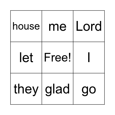 Psalm 122:1 Bingo Card