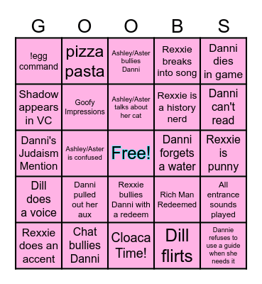 Goobingo #2 Bingo Card