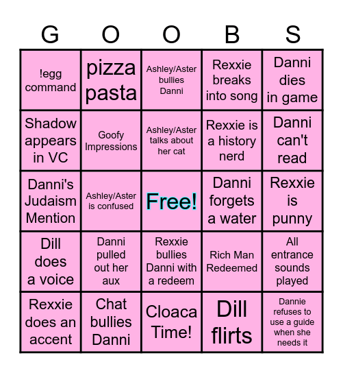 Goobingo #2 Bingo Card