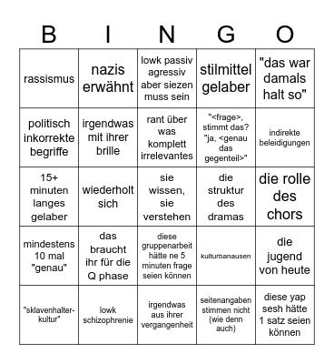 gödeke bingo Card