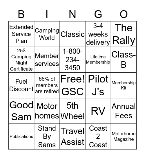 GSC BINGO  Bingo Card