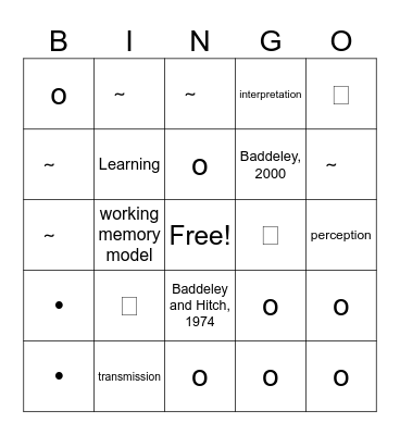 ATPSY Sem 1 BINGO Card