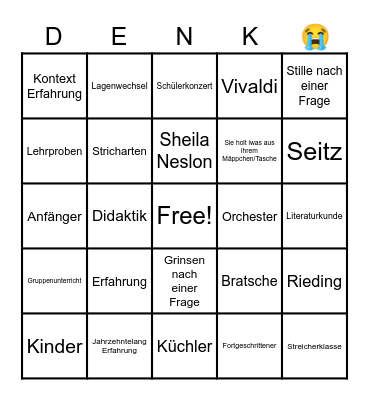 Methodik Bingo Card