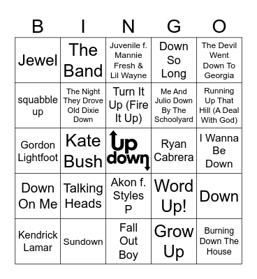 Ups & Downs (Part 1) Bingo Card