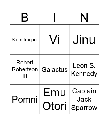 Friday Bingo Card